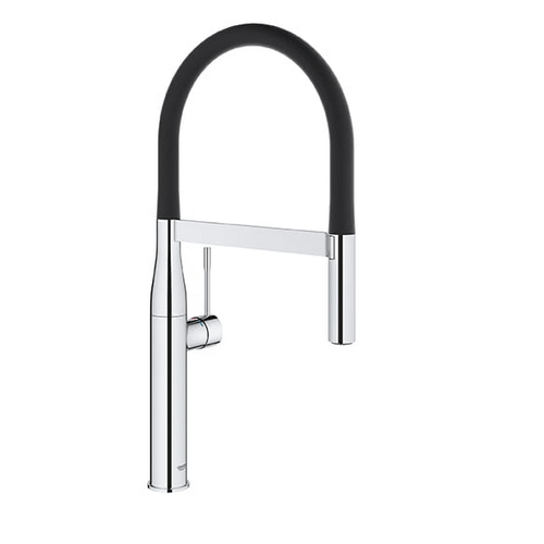 GROHE 302950 ESSENCE NEW 20 7/8 INCH DECK MOUNT SINGLE HOLE AND SINGLE HANDLE SEMI PRO DUAL SPRAY KITCHEN FAUCET