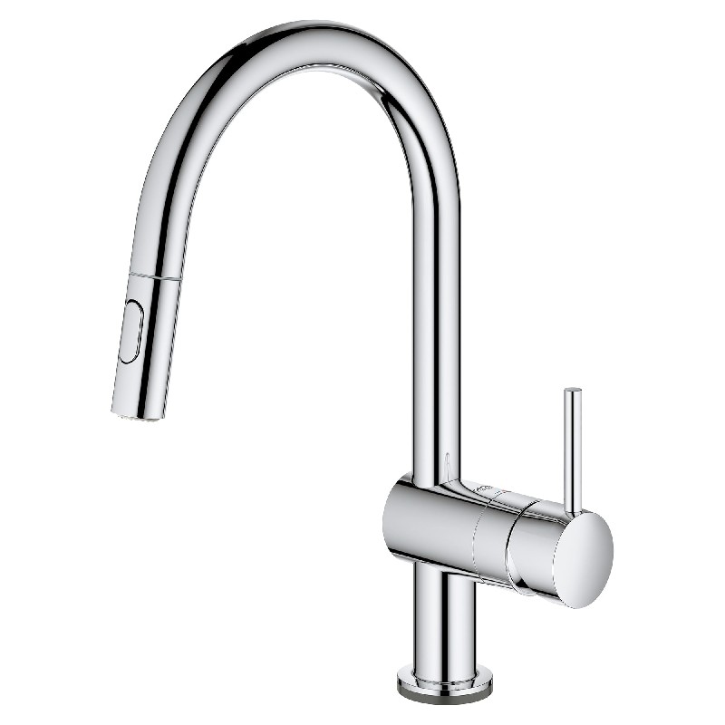 GROHE 303682 GROHE ZEDRA 15 1/4 INCH DECK MOUNT SINGLE HOLE AND SINGLE HANDLE PULL DOWN TRIPLE SPRAY BAR KITCHEN FAUCET