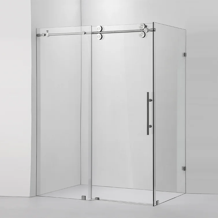 VINNOVA 312060+36P VILLENA 60 W X 78 H INCH RECTANGLE SINGLE SLIDING FRAMELESS SHOWER ENCLOSURE