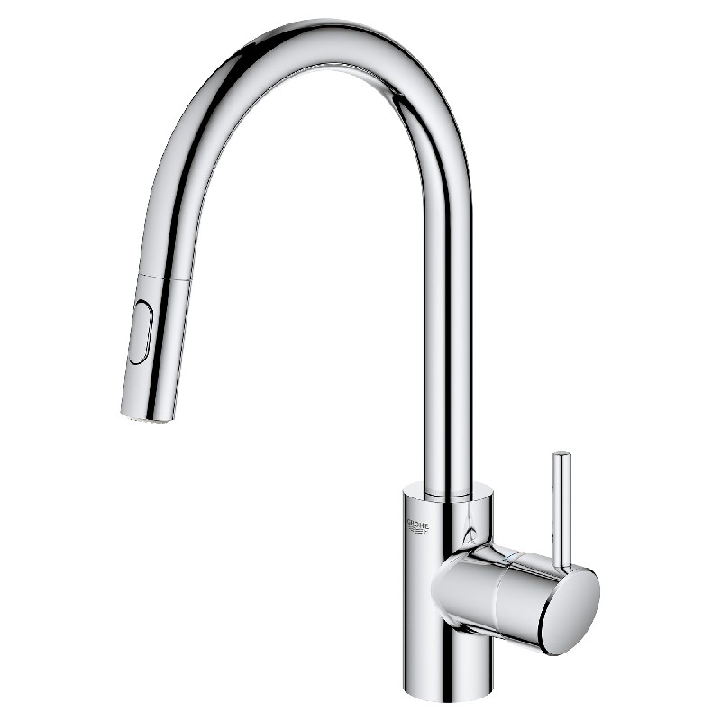 GROHE 322833 GROHE ZEDRA 15 1/2 INCH DECK MOUNT SINGLE HOLE AND SINGLE HANDLE PULL DOWN DUAL SPRAY PREP KITCHEN FAUCET