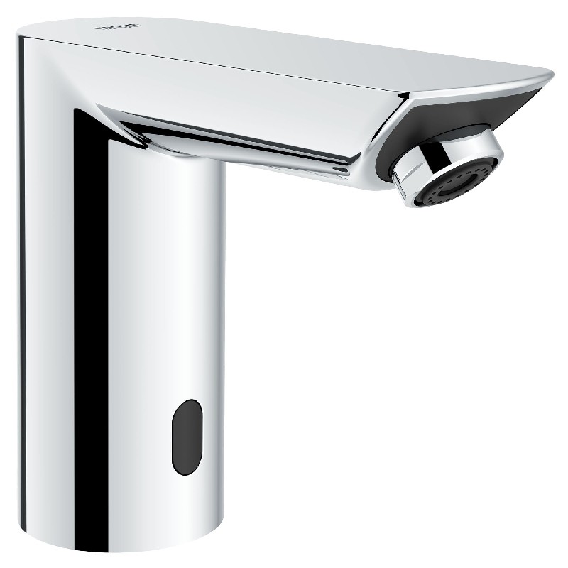 GROHE 32643003 EUROSMART 6 5/8 INCH DECK MOUNT SINGLE HOLE AND SINGLE HANDLE BATHROOM FAUCET WITH LESS DRAIN - STARLIGHT CHROME