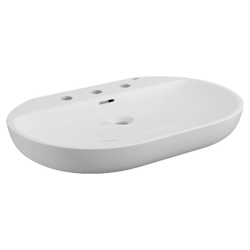 GROHE 39668000 ESSENCE 27 INCH WALL MOUNT THREE HOLES BATHROOM SINK - ALPINE WHITE