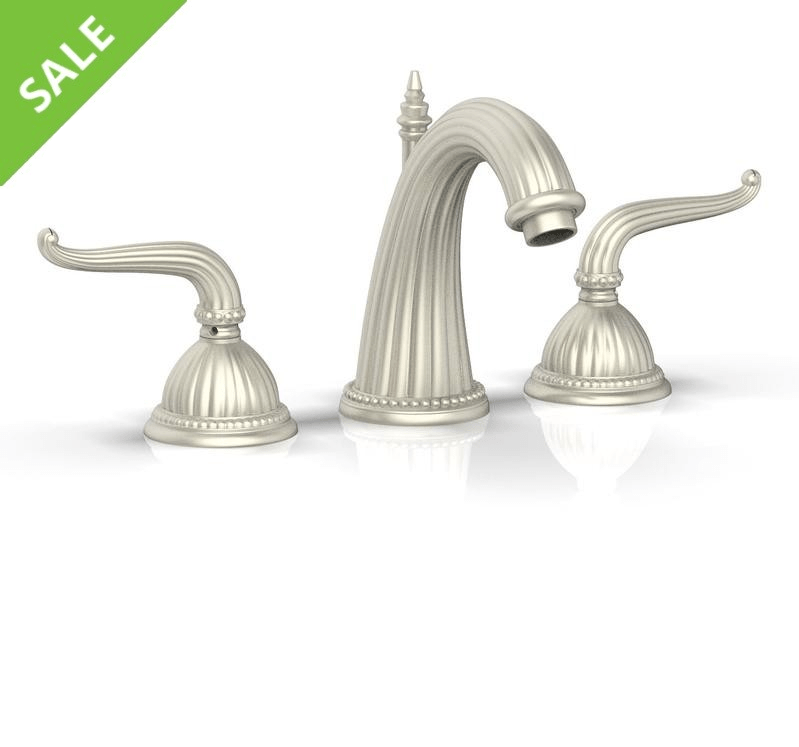 SALE! PHYLRICH K360/15B GEORGIAN & BARCELONA THREE HOLE WIDESPREAD BATHROOM FAUCET WITH LEVER HANDLES IN BURNISHED NICKEL