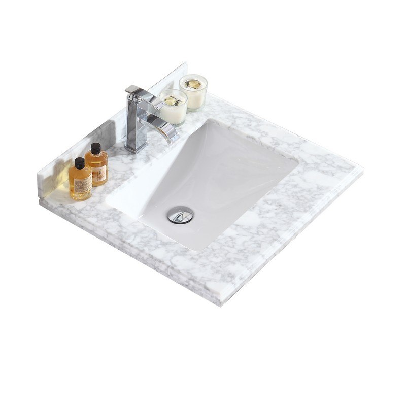 LAVIVA 313SQ1H-24-WC WHITE CARRARA COUNTERTOP 24 INCH SINGLE HOLE WITH RECTANGLE SINK