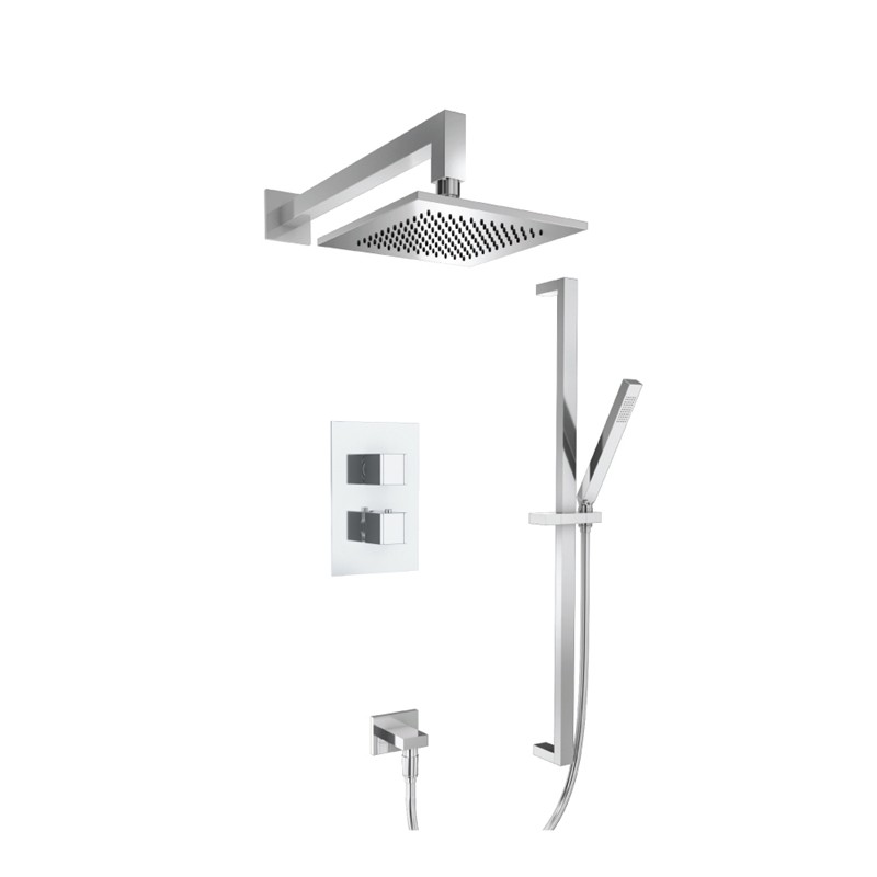 ISENBERG 150.7100CP SERIE 150 SHOWER SET WITH SHOWER HEAD, HAND SHOWER SET, THERMOSTATIC VALVE AND TRIM - CHROME