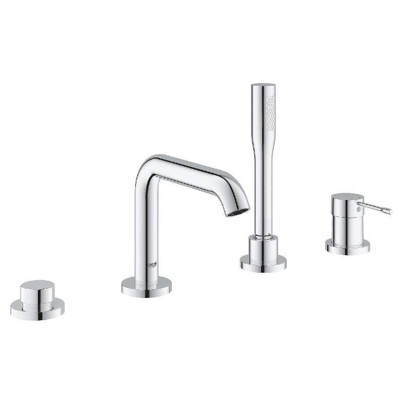GROHE 19578A ESSENCE NEW DECK MOUNTED DUAL HANDLE ROMAN TUB FAUCET WITH 1.75 GPM HAND SHOWER