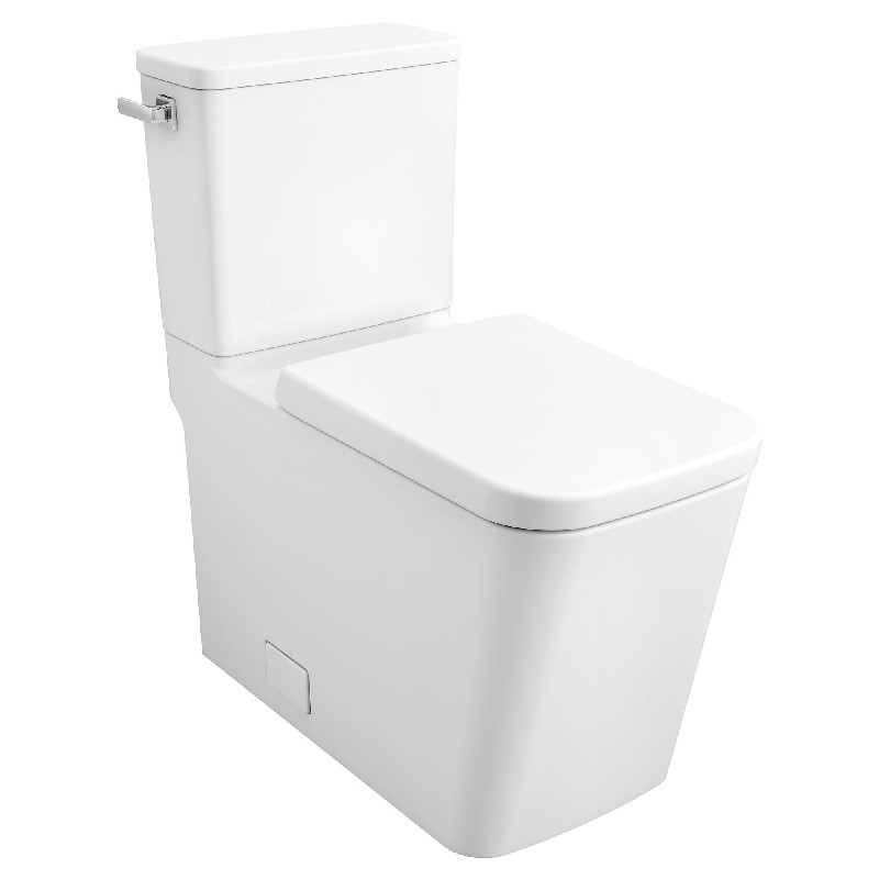 GROHE 39662000 EUROCUBE 15 1/8 INCH TWO-PIECE SINGLE FLUSH RIGHT HEIGHT ELONGATED TOILET WITH SEAT AND LEFT HAND TRIP LEVER - ALPINE WHITE