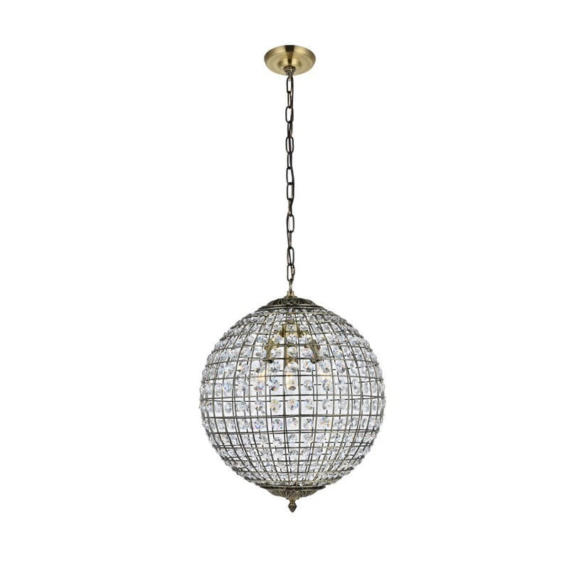 ELEGANT FURNITURE LIGHTING LD5026 EARLENE 3 LIGHT 16 INCH CEILING PENDANT LIGHT - ANTIQUE BRONZE