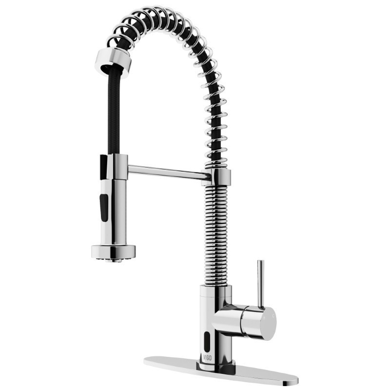VIGO VG02001SK1 EDISON 1.8 GPM TOUCHLESS PULL DOWN KITCHEN FAUCET WITH SMART SENSOR AND DECK PLATE