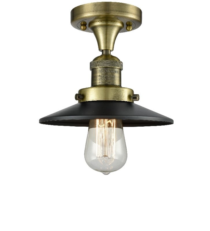 INNOVATIONS LIGHTING 517-1CH-M6 FRANKLIN RESTORATION RAILROAD 7 INCH ONE LIGHT METAL SHADE SEMI-FLUSH MOUNT CEILING LIGHT