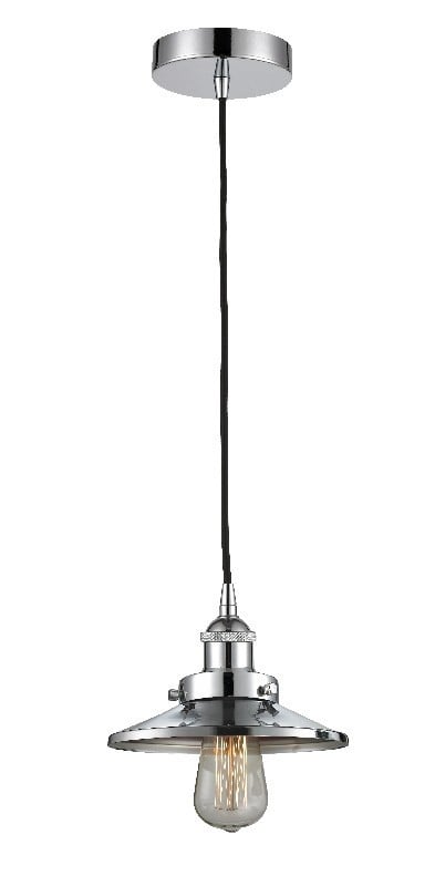 INNOVATIONS LIGHTING 616-1PH-PC-M7 FRANKLIN RESTORATION RAILROAD 1 LIGHT 8 INCH METAL SHADE MINI PENDANT - POLISHED CHROME