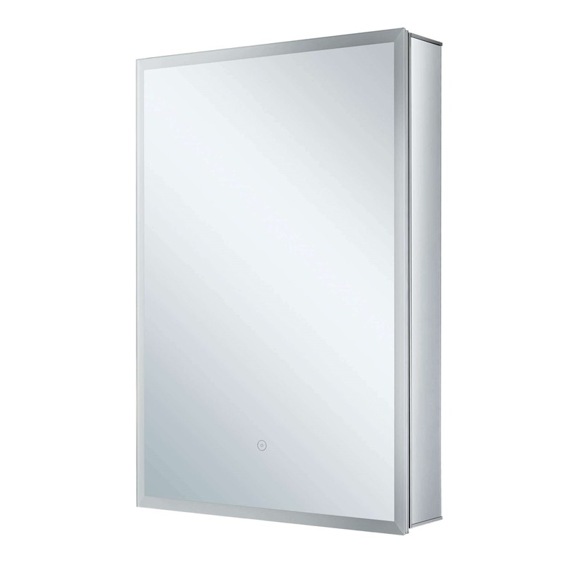 FINE FIXTURES AME2030-R AURA 20 INCH X 30 INCH RIGHT HAND ALUMINUM MEDICINE CABINET WITH FRAMED LED