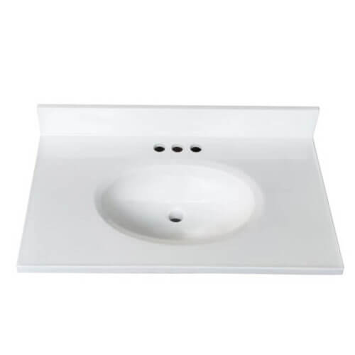 FINE FIXTURES MT3722W 37 INCH CULTURED MARBLE TOP SINK - WHITE