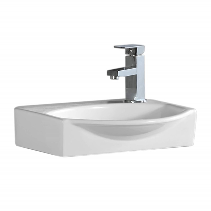 FINE FIXTURES VECO16W COMPACTO 16 3/8 INCH VITREOUS CHINA BATHROOM SINK - WHITE
