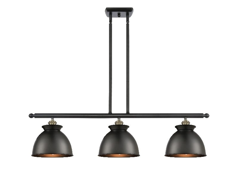 INNOVATIONS LIGHTING 516-3I-M14-BK BALLSTON ADIRONDACK 3 LIGHT 36 INCH BLACK METAL SHADE ISLAND LIGHT