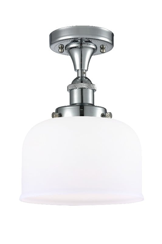 INNOVATIONS LIGHTING 916-1C-G71 BALLSTON LARGE BELL 1 LIGHT 8 INCH MATTE WHITE GLASS SEMI-FLUSH MOUNT CEILING LIGHT