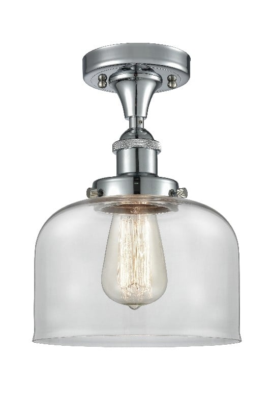 INNOVATIONS LIGHTING 916-1C-G72 BALLSTON LARGE BELL 1 LIGHT 8 INCH CLEAR GLASS SEMI-FLUSH MOUNT CEILING LIGHT