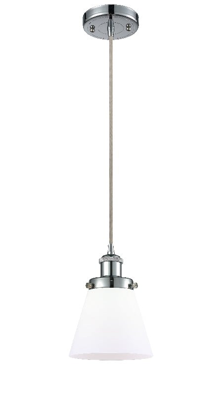 INNOVATIONS LIGHTING 916-1P-G61 BALLSTON SMALL CONE 1 LIGHT 6 INCH MATTE WHITE GLASS MINI PENDANT