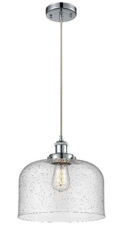 INNOVATIONS LIGHTING 916-1P-G74-L BALLSTON X-LARGE BELL 1 LIGHT 12 INCH SEEDY GLASS MINI PENDANT