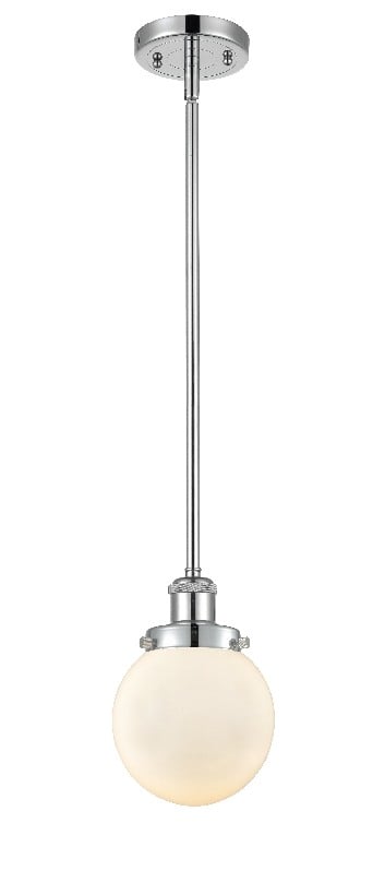 INNOVATIONS LIGHTING 916-1S-G201-6 BALLSTON BEACON 1 LIGHT 6 INCH MATTE WHITE GLASS MINI PENDANT