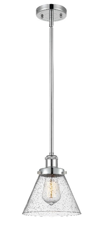 INNOVATIONS LIGHTING 916-1S-G44 BALLSTON LARGE CONE 1 LIGHT 8 INCH SEEDY GLASS MINI PENDANT