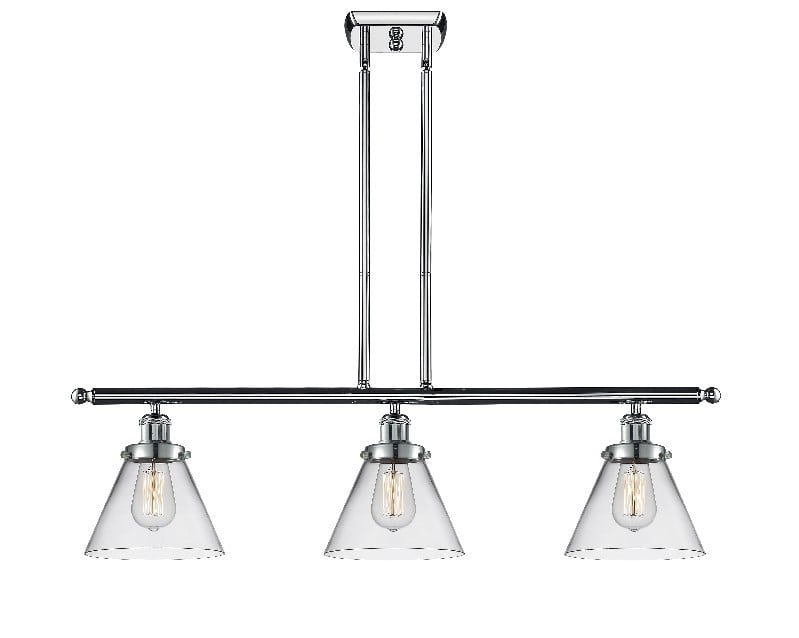 INNOVATIONS LIGHTING 916-3I-G42 BALLSTON LARGE CONE 3 LIGHT 36 INCH CLEAR GLASS ISLAND LIGHT