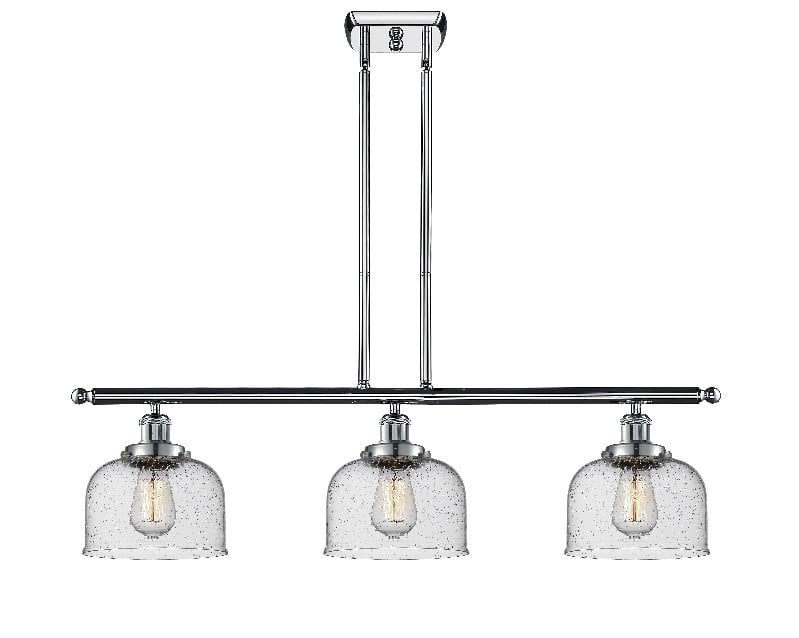 INNOVATIONS LIGHTING 916-3I-G74 BALLSTON LARGE BELL 3 LIGHT 36 INCH SEEDY GLASS ISLAND LIGHT