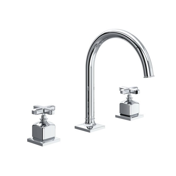 ROHL AP08D3XM APOTHECARY WIDESPREAD BATHROOM FAUCET WITH C-SPOUT AND CROSS HANDLE