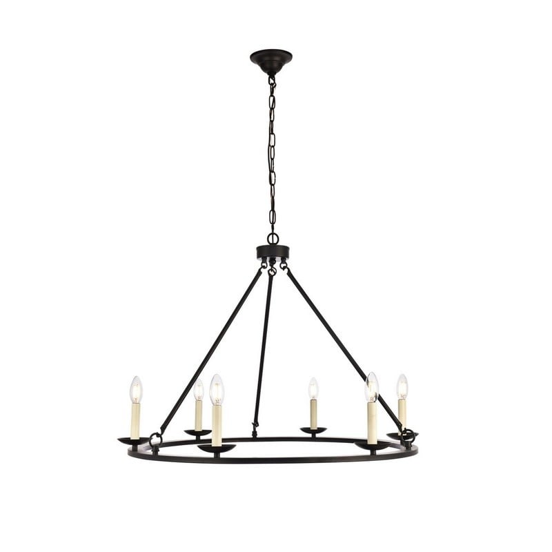 ELEGANT FURNITURE LIGHTING LD6010D32BK MAINE 32 3/8 INCH CHANDELIER LIGHT - BLACK