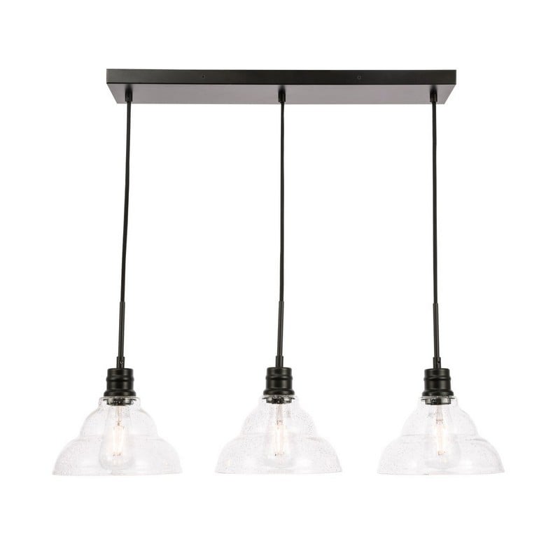 ELEGANT FURNITURE LIGHTING LD6222BK CLIVE 34 1/2 INCH 3 LIGHT CEILING PENDANT LIGHT - BLACK