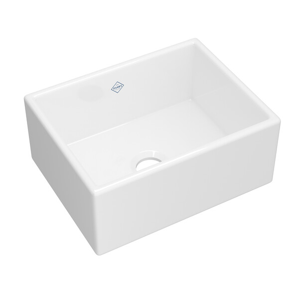 ROHL MS2418 SHAKER 23 3/8 INCH CLASSIC SHAKER SINGLE BOWL FARMHOUSE APRON FRONT FIRECLAY KITCHEN SINK