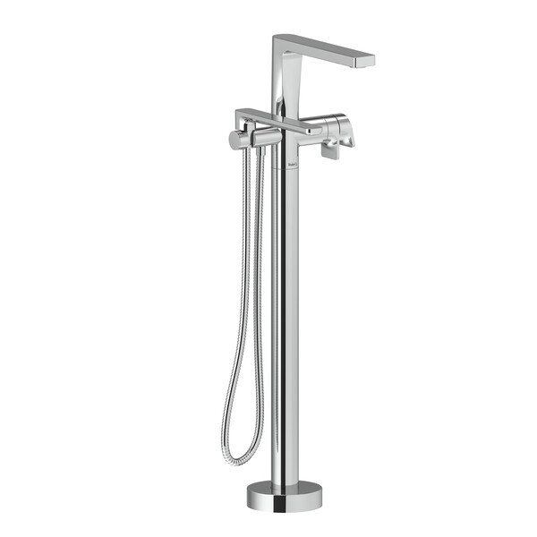 RIOBEL TOD39 ODE 34 INCH SINGLE HOLE FLOOR MOUNT TUB FILLER TRIM WITH LEVER HANDLE