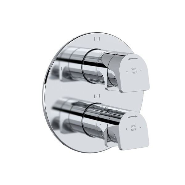 RIOBEL TOD46 ODE 7 1/8 INCH THERMOSTATIC AND PRESSURE BALANCE TRIM WITH 6 FUNCTIONS AND LEVER HANDLE, SHARED