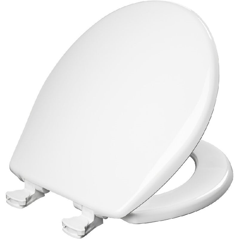 BEMIS 730EC 000 17 INCH ROUND PLASTIC TOILET SEAT, REMOVES FOR CLEANING - WHITE