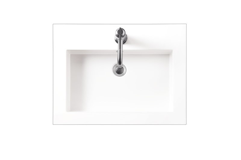 JAMES MARTIN CSP-S2418-WG 23 5/8 INCH X 18 INCH COMPOSITE COUNTERTOP SINK - WHITE GLOSSY