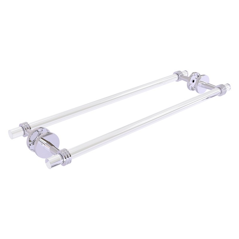 ALLIED BRASS CV-41D-BB-24 CLEARVIEW 28 INCH BACK TO BACK SHOWER DOOR TOWEL BAR WITH DOTTED ACCENTS