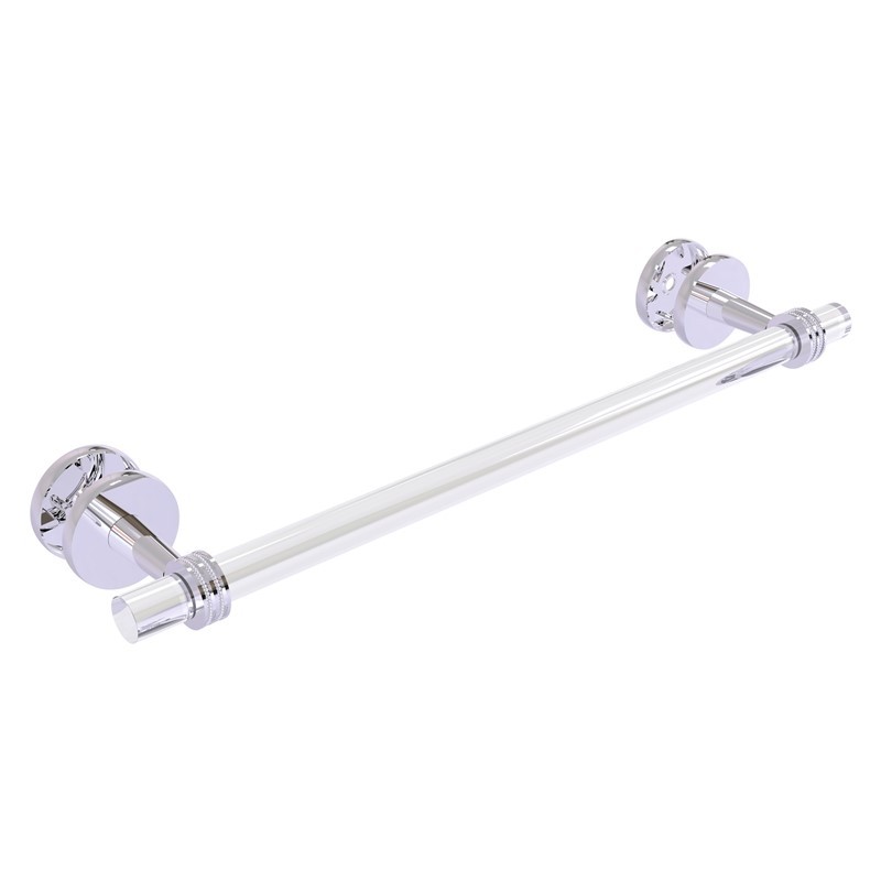ALLIED BRASS CV-41D-SM-18 CLEARVIEW 22 INCH SHOWER DOOR TOWEL BAR WITH DOTTED ACCENTS
