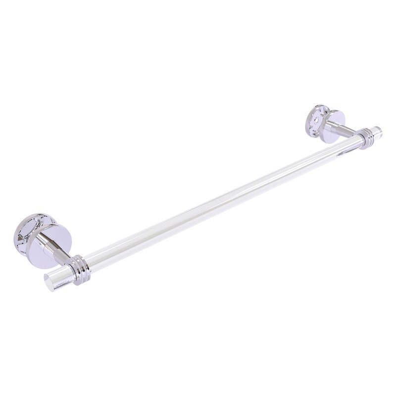 ALLIED BRASS CV-41D-SM-24 CLEARVIEW 28 INCH SHOWER DOOR TOWEL BAR WITH DOTTED ACCENTS