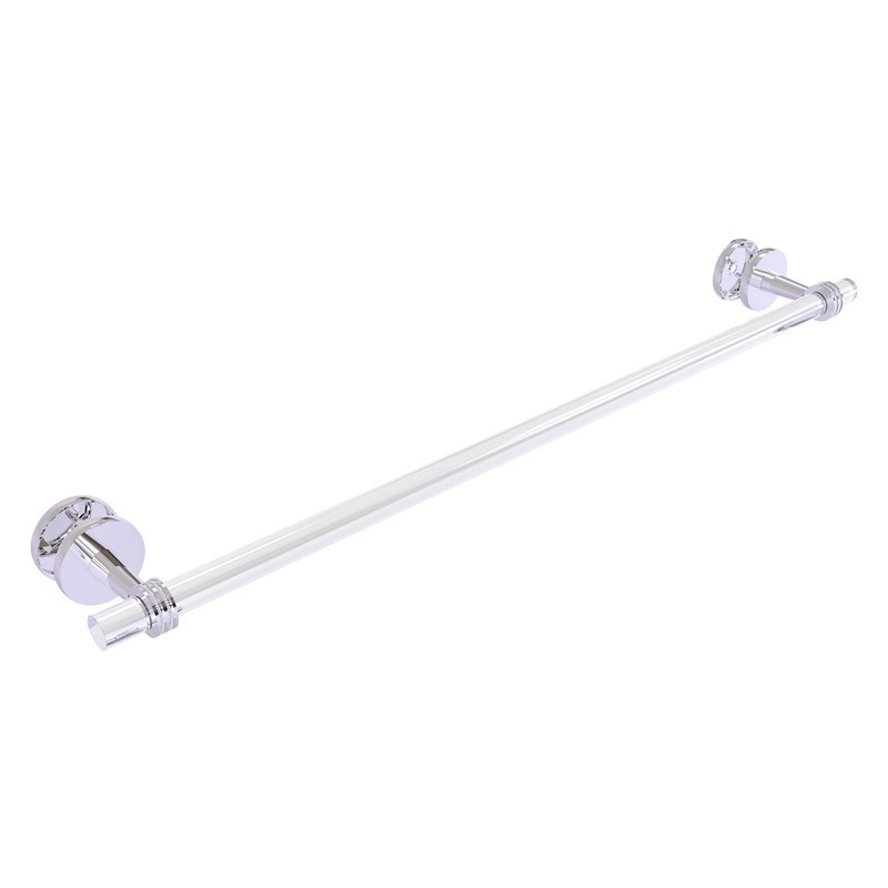 ALLIED BRASS CV-41D-SM-30 CLEARVIEW 34 INCH SHOWER DOOR TOWEL BAR WITH DOTTED ACCENTS