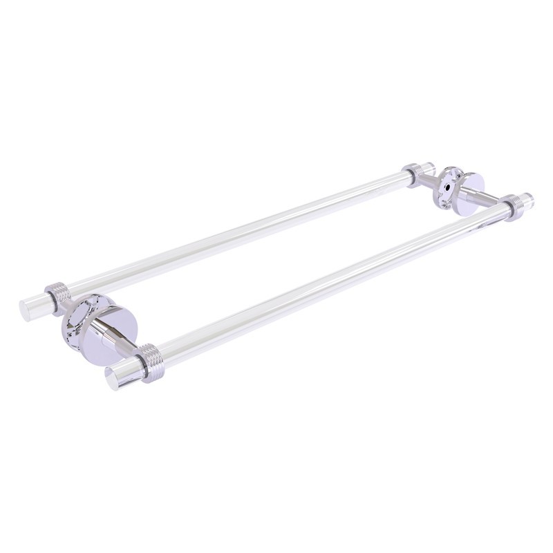 ALLIED BRASS CV-41G-BB-24 CLEARVIEW 28 INCH BACK TO BACK SHOWER DOOR TOWEL BAR WITH GROOVED ACCENTS