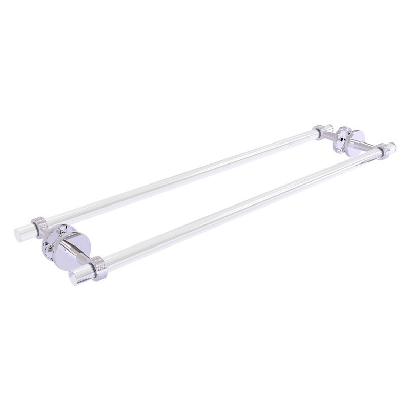 ALLIED BRASS CV-41G-BB-30 CLEARVIEW 34 INCH BACK TO BACK SHOWER DOOR TOWEL BAR WITH GROOVED ACCENTS