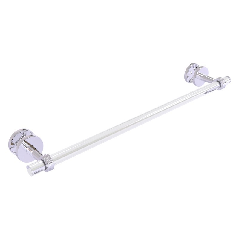 ALLIED BRASS CV-41G-SM-24 CLEARVIEW 28 INCH SHOWER DOOR TOWEL BAR WITH GROOVED ACCENTS