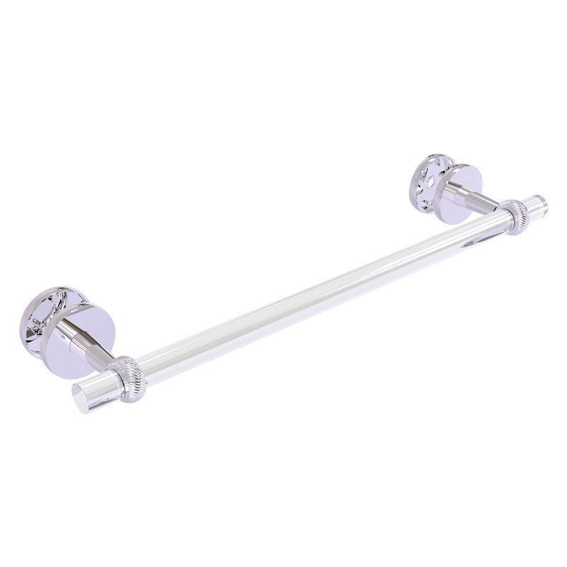 ALLIED BRASS CV-41T-SM-18 CLEARVIEW 22 INCH SHOWER DOOR TOWEL BAR WITH TWISTED ACCENTS