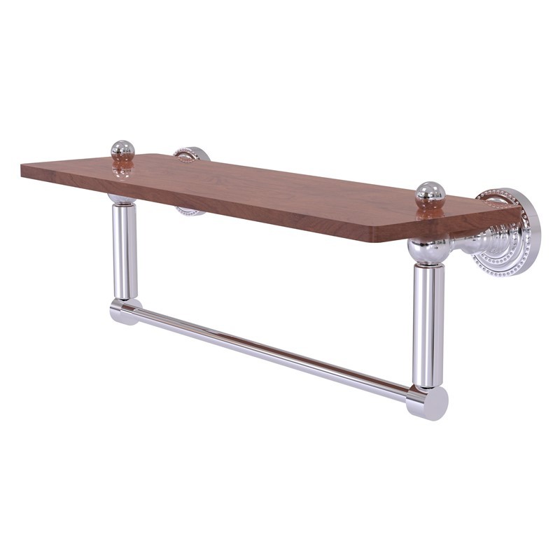 ALLIED BRASS DT-1TB-16-IRW DOTTINGHAM 16 INCH SOLID IPE IRONWOOD SHELF WITH INTEGRATED TOWEL BAR