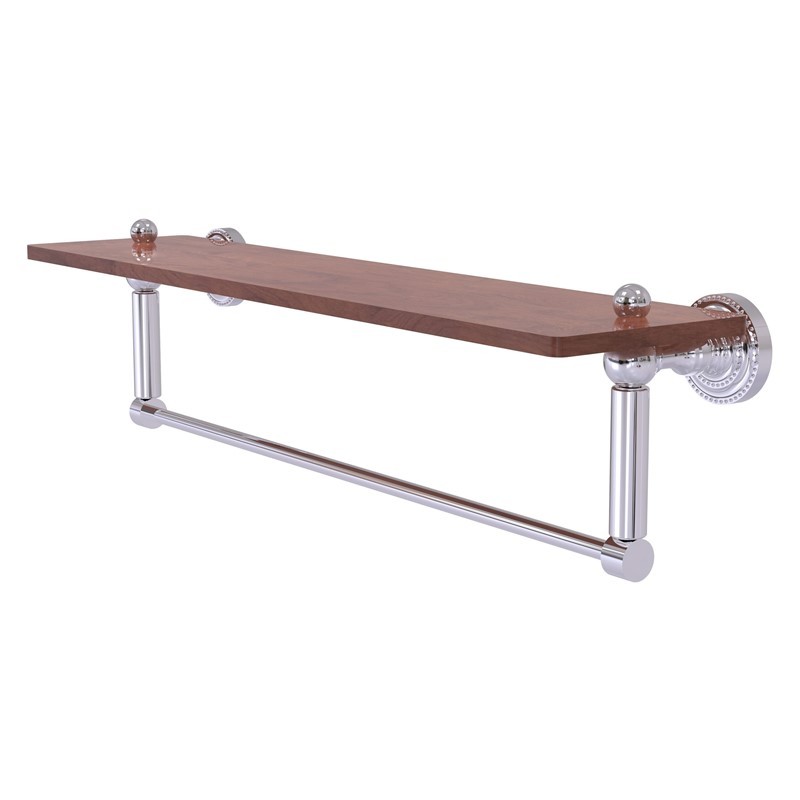 ALLIED BRASS DT-1TB-22-IRW DOTTINGHAM 22 INCH SOLID IPE IRONWOOD SHELF WITH INTEGRATED TOWEL BAR