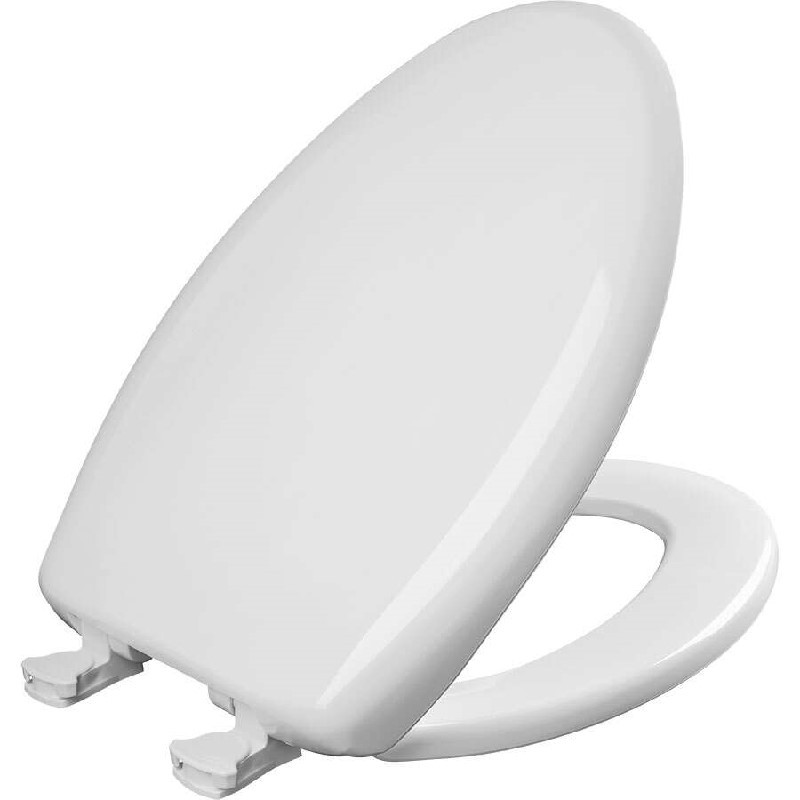BEMIS 1200SLOWT 18 3/4 INCH ELONGATED PLASTIC TOILET SEAT WITH STA-TITE, EASY-CLEAN AND CHANGE AND WHISPER-CLOSE HINGE