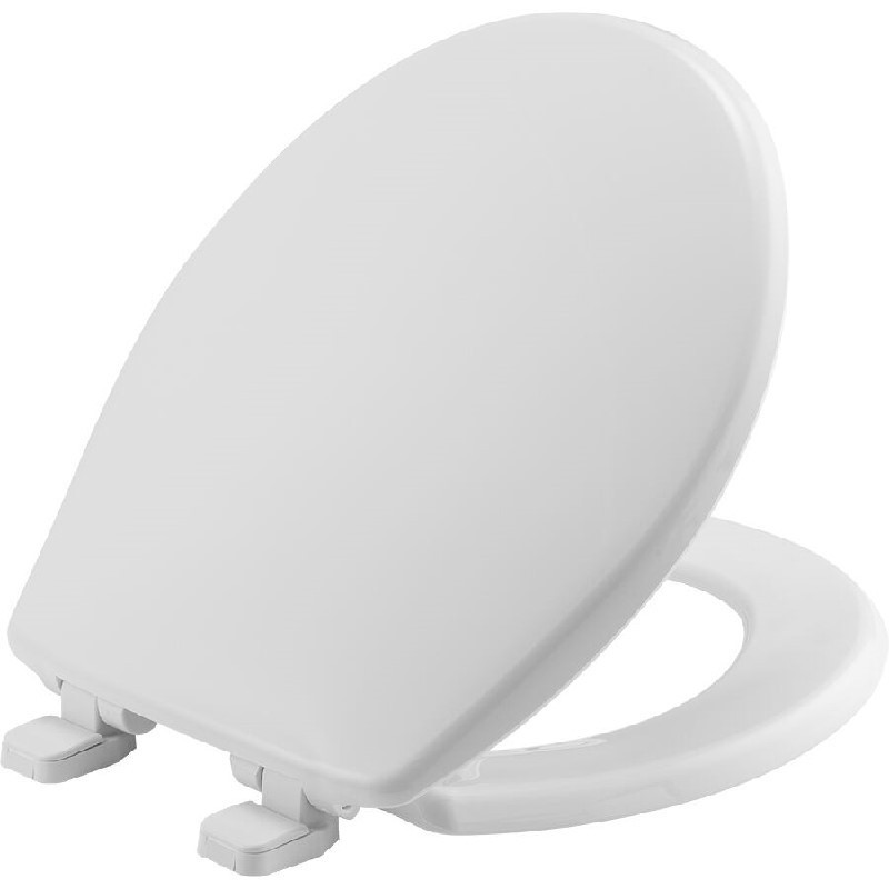 BEMIS 730SL 000 16 5/8 INCH ROUND COMMERCIAL PLASTIC TOILET SEAT WITH STA-TITE AND WHISPER-CLOSE - WHITE