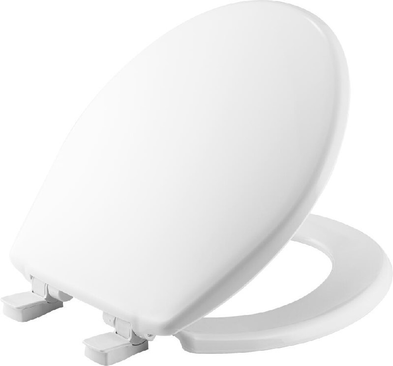 BEMIS 730SLEC 000 16 5/8 INCH ROUND PLASTIC TOILET SEAT WITH EASY-CLEAN, CHANGE AND WHISPER-CLOSE - WHITE