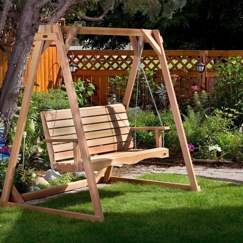 ALL THINGS CEDAR PS48 57 INCH 4-FEET PORCH SWING - SANDED