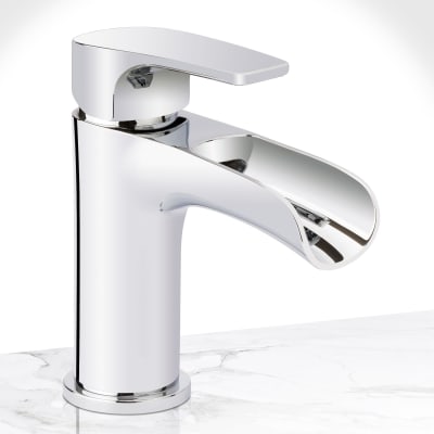MISENO MNO5882LCP SINGLE HOLE MONOBLOCK BATHROOM SINK FAUCET WITH LEVER HANDLE IN POLISHED CHROME